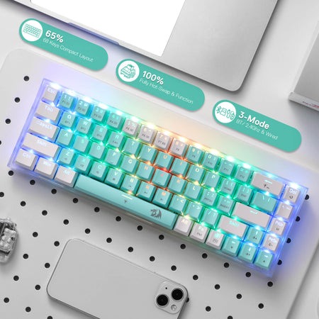 Redragon K631 RGB PRO-GW RGB 遊戲鍵盤 (68鍵)