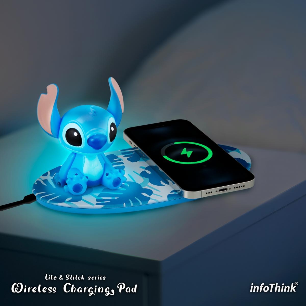 Infothink 史迪奇系列衝浪板公仔燈無線充電座