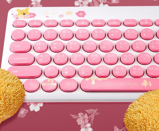InfoThink小熊維尼系列粉萌無線鍵盤 櫻花季限定版