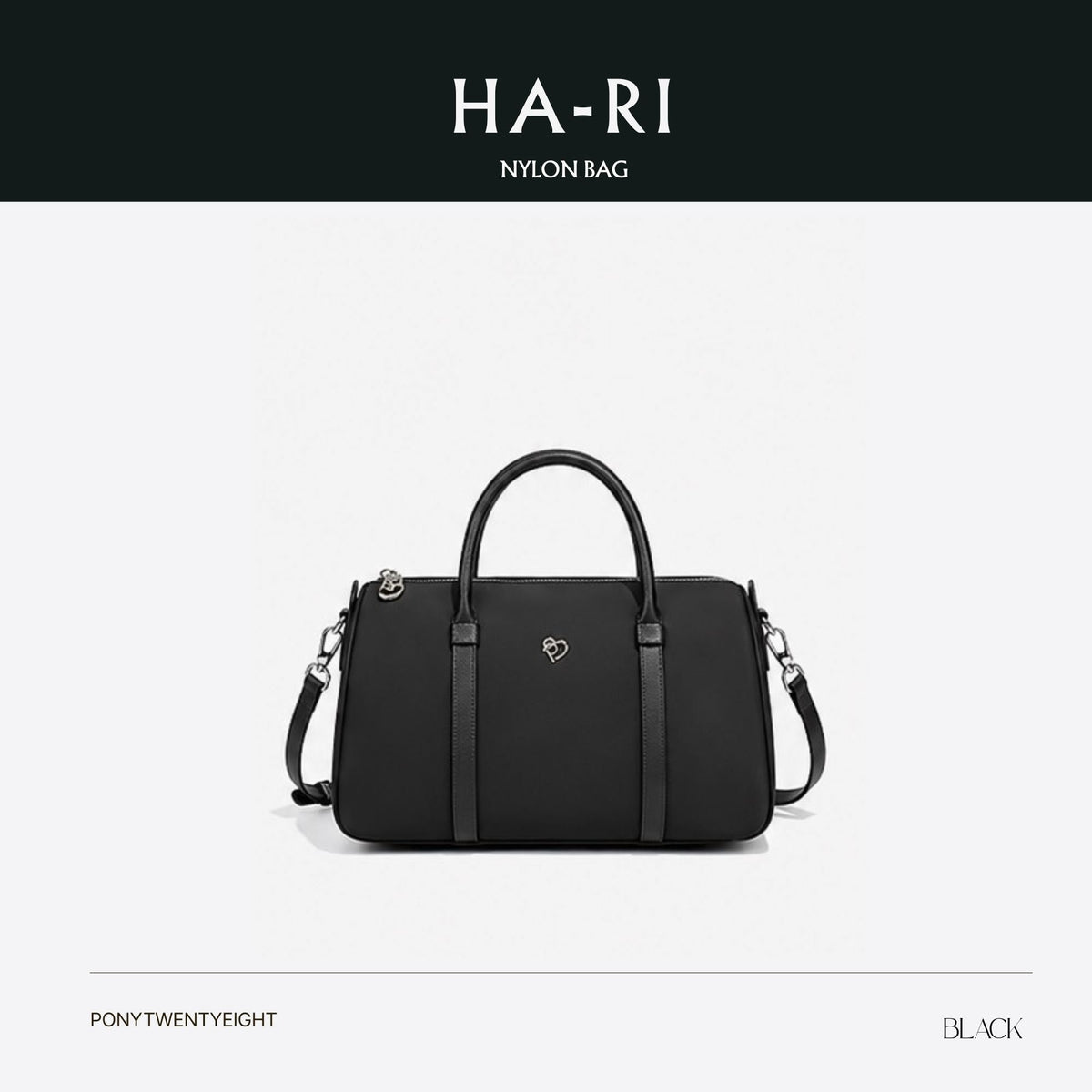 PONY TWENTY-EIGHT HA-RI Nylon Bag Black