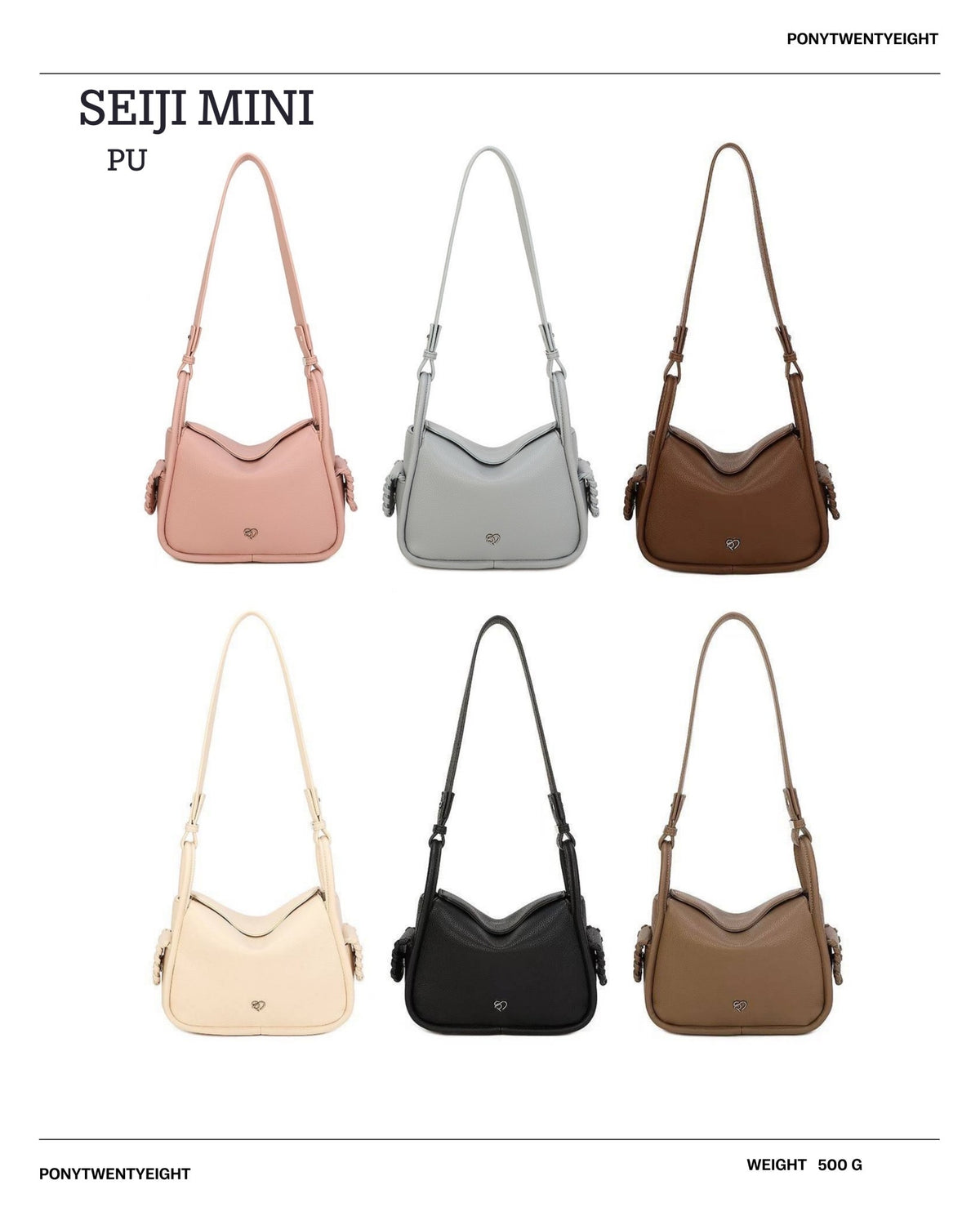 PONY TWENTY-EIGHT SE-JI Mini PU 細碼肩背袋 六色展示