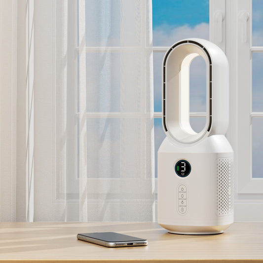 Mibeli LED燈自動搖頭無葉風扇