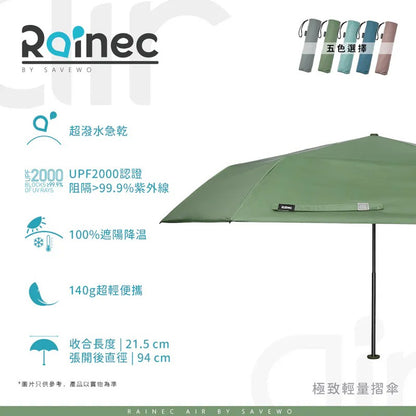 Savewo Rainec Air 超輕防曬超潑水摺遮