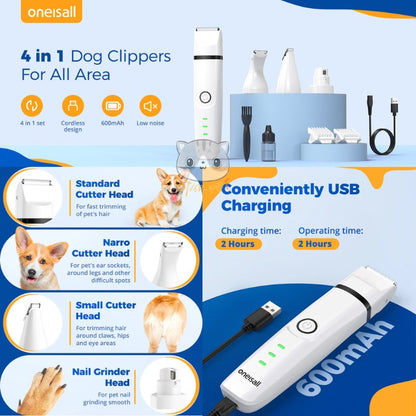 ONEISALL 4合1 N12 寵物修剪套裝