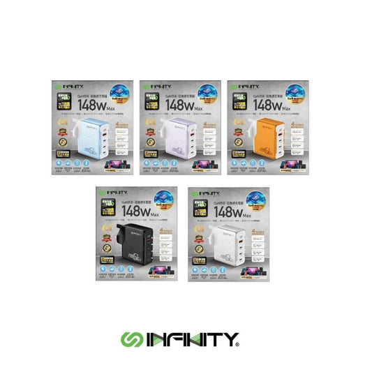 INFINITY PC148W 4輸出 氮化鎵GaN 148W 桌上充電器