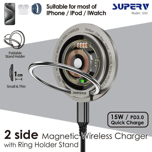 SuperV G93 15W PD3.0磁吸充電支架