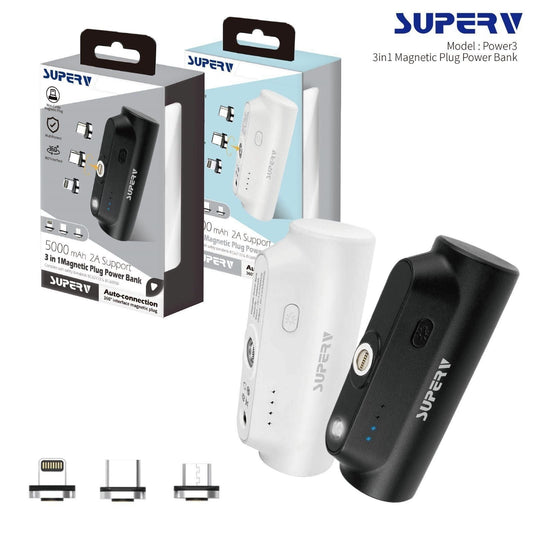SuperV Power3 3合1迷你便攜式5000mAh充電器