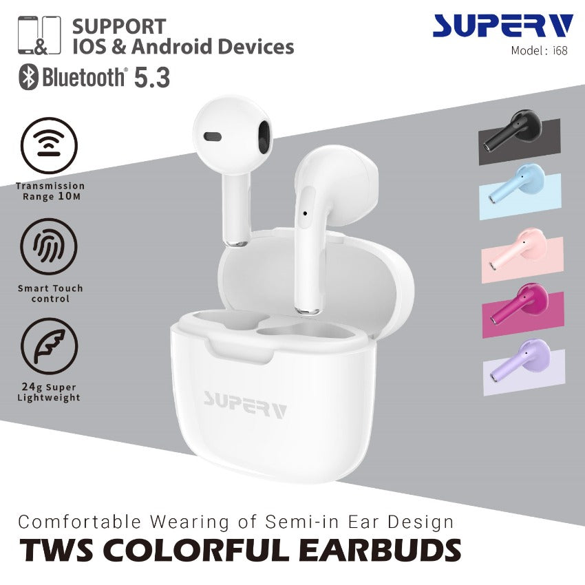 SuperV i68 TWS炫彩系列無線藍牙耳機