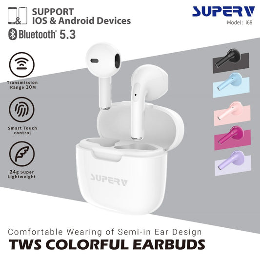 SuperV i68 TWS炫彩系列無線藍牙耳機