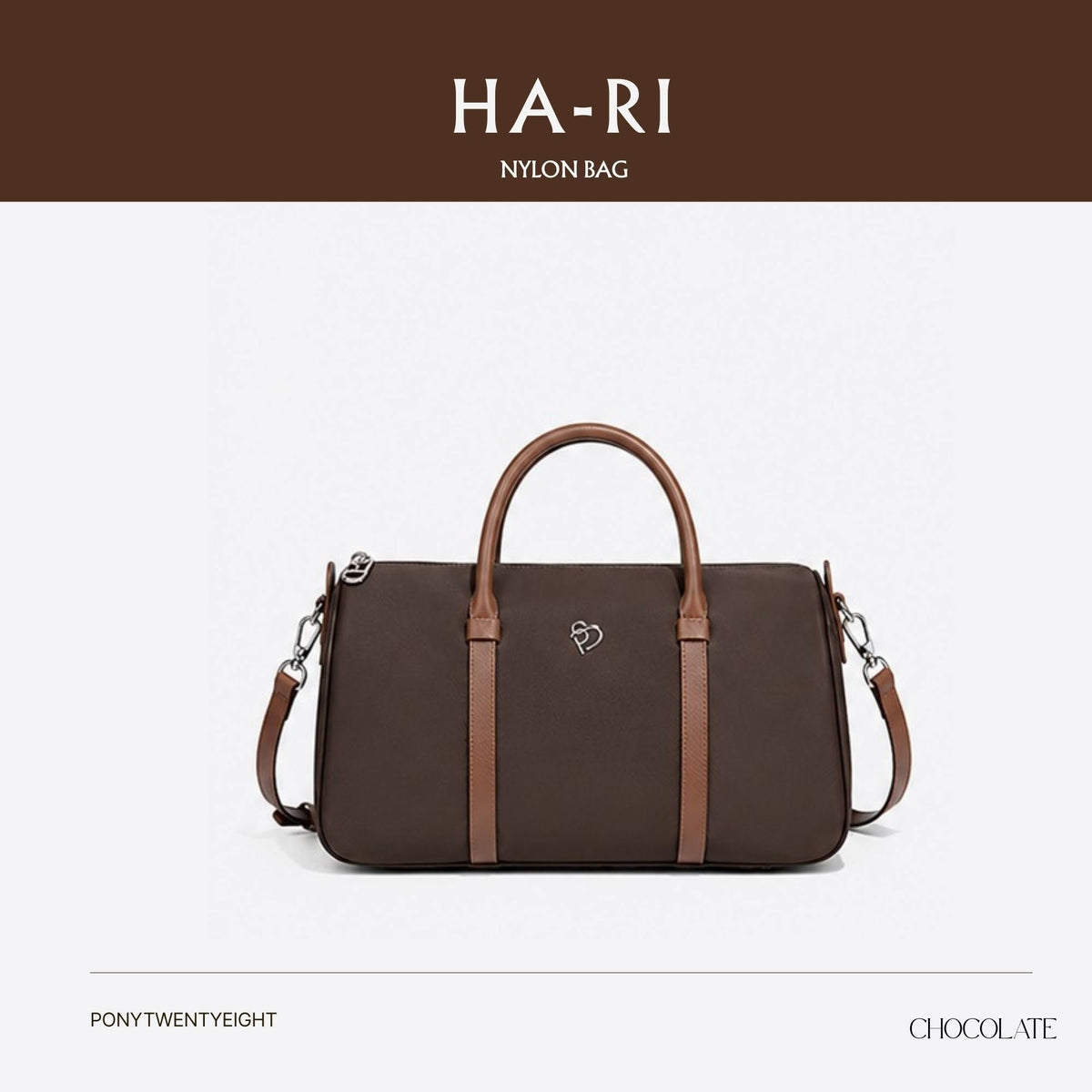 PONY TWENTY-EIGHT HA-RI Nylon Bag Chocolate