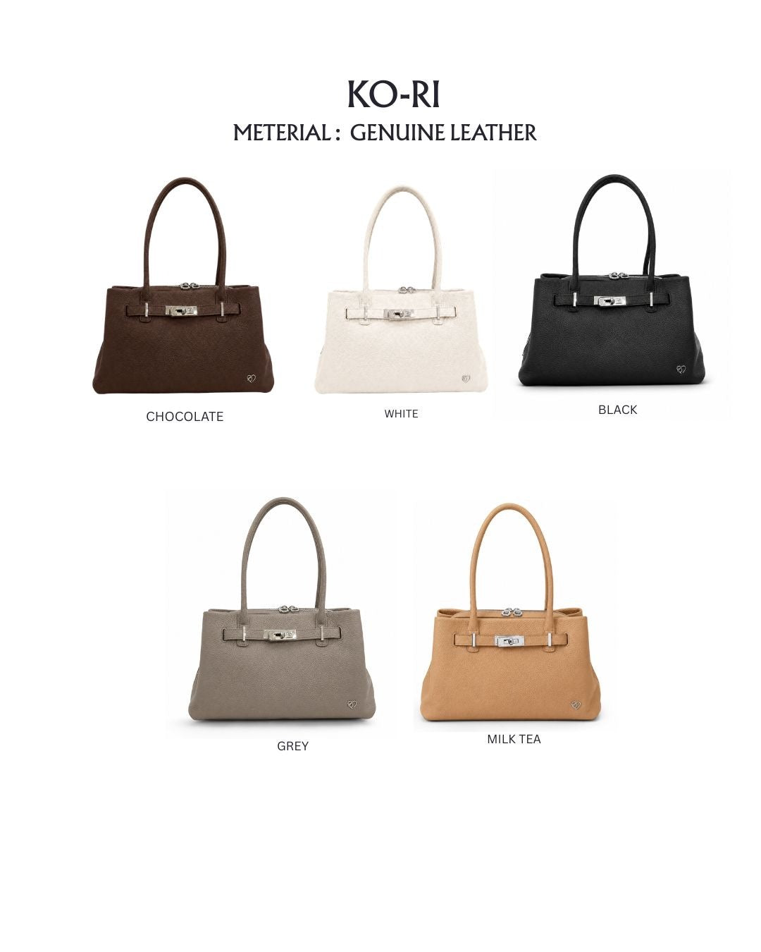 PONY TWENTY-EIGHT KO-RI Genuine Leather 真皮手袋 五色