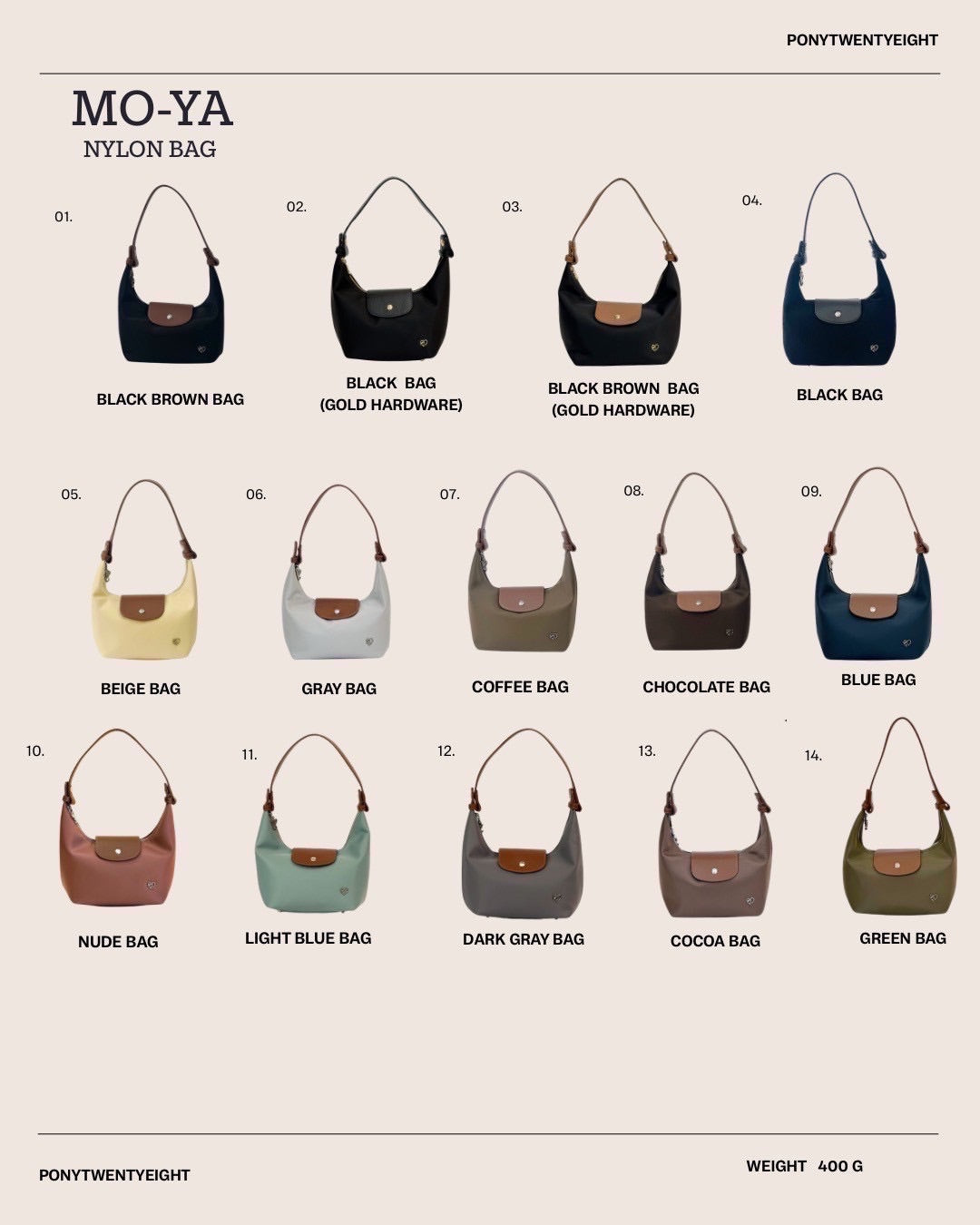 PONY TWENTY-EIGHT MO-YA Small Bag 細碼手袋 Nylon