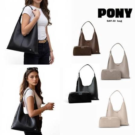 PONY TWENTY-EIGHT SAY-EI 肩背托特袋 穿搭及四色展示