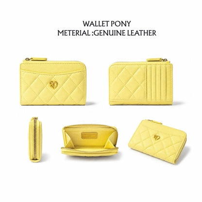 PONY TWENTY-EIGHT Wallet 真皮拉鏈卡片銀包 黃色