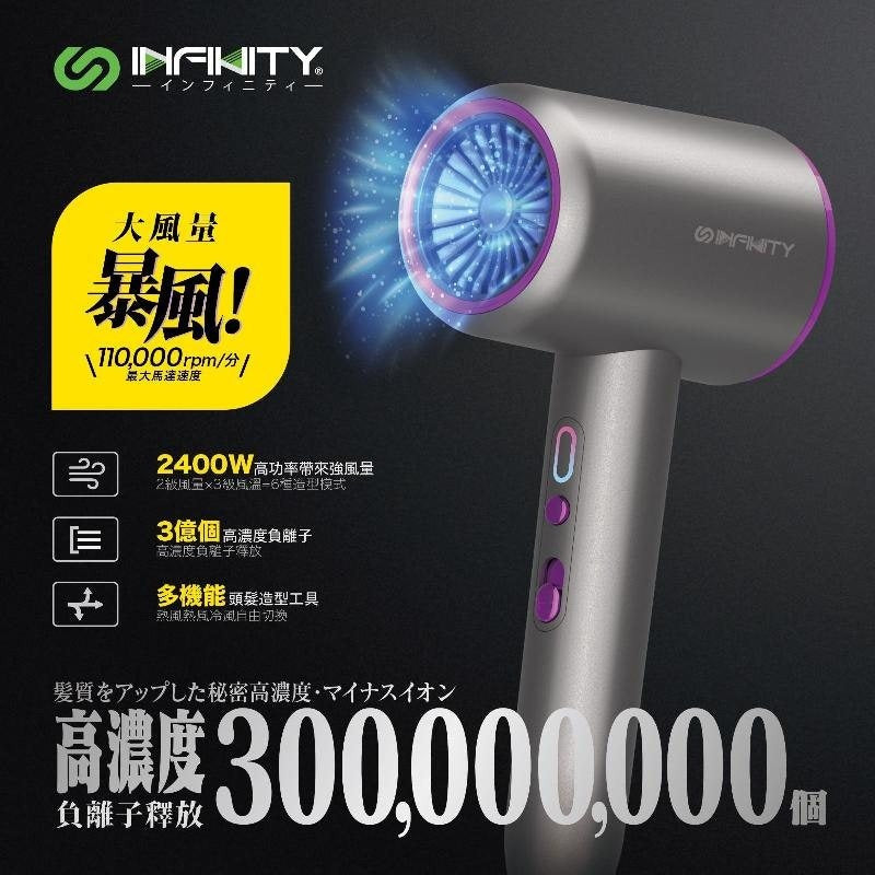 Infinity HD24 暴風級3億負離子護髮風筒